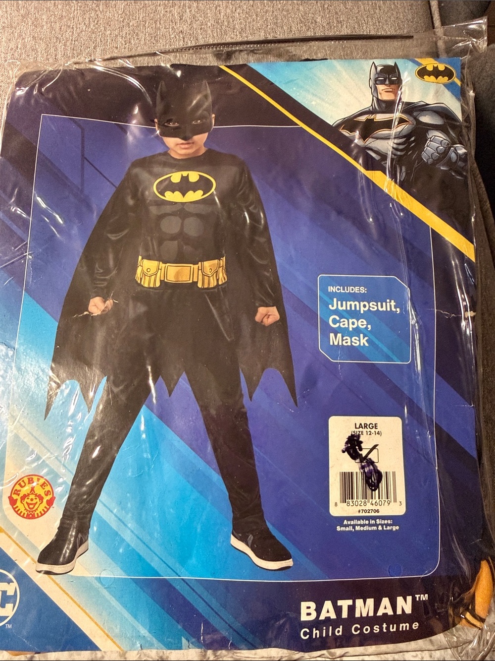 Batman Kids Costume in Black and Yellow - Includes Cape, Mask, Jumpsuit